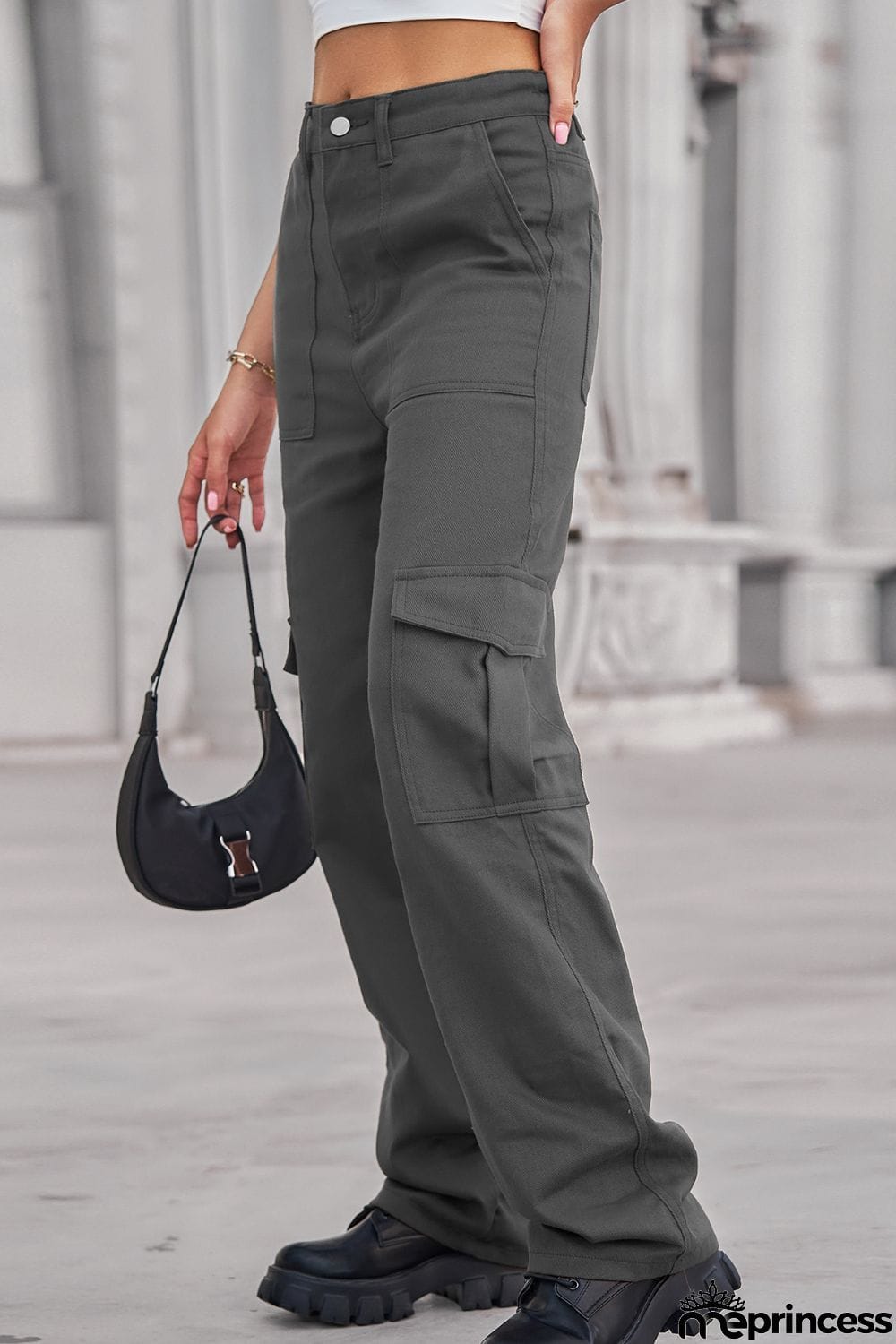 Long Straight Leg Jeans with Pockets