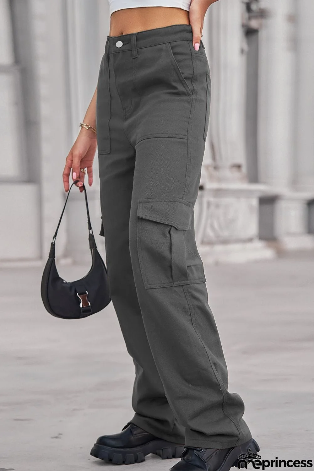 Long Straight Leg Jeans with Pockets