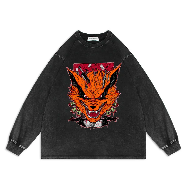 Pure Cotton Naruto Graphic Kurama Sweatshirt weebmemes