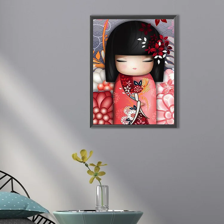 Diamond Painting - Full Round - Kokeshi Doll(30*40cm)--Cheap -455187.04