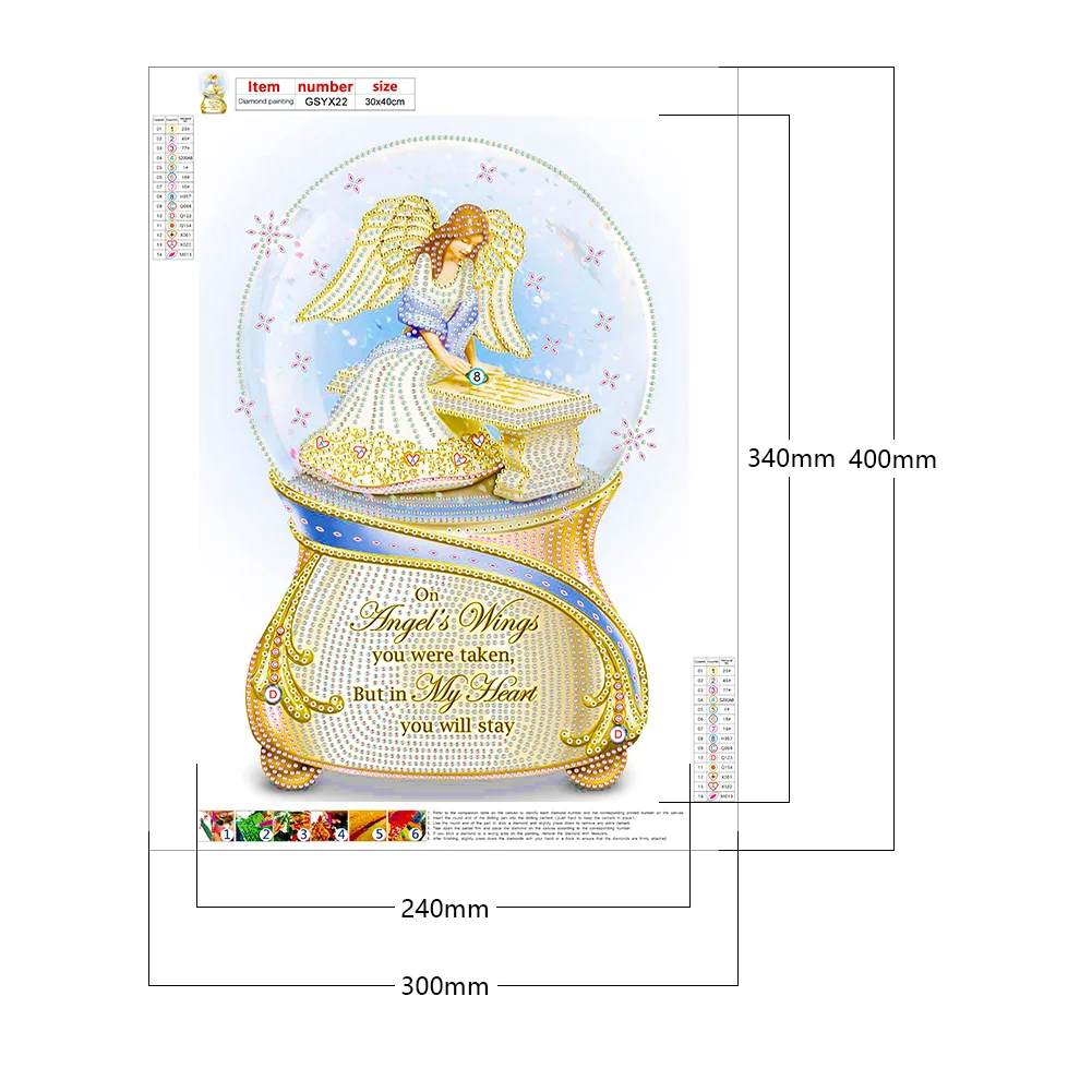 Special Shape Diamond Painting 30*40cm - Angel Crystal Ball