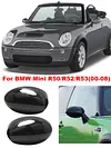 2pcs Black Rear-View Caps Car Accessories for Mini Cooper R50 R53 R52 00-08 Year