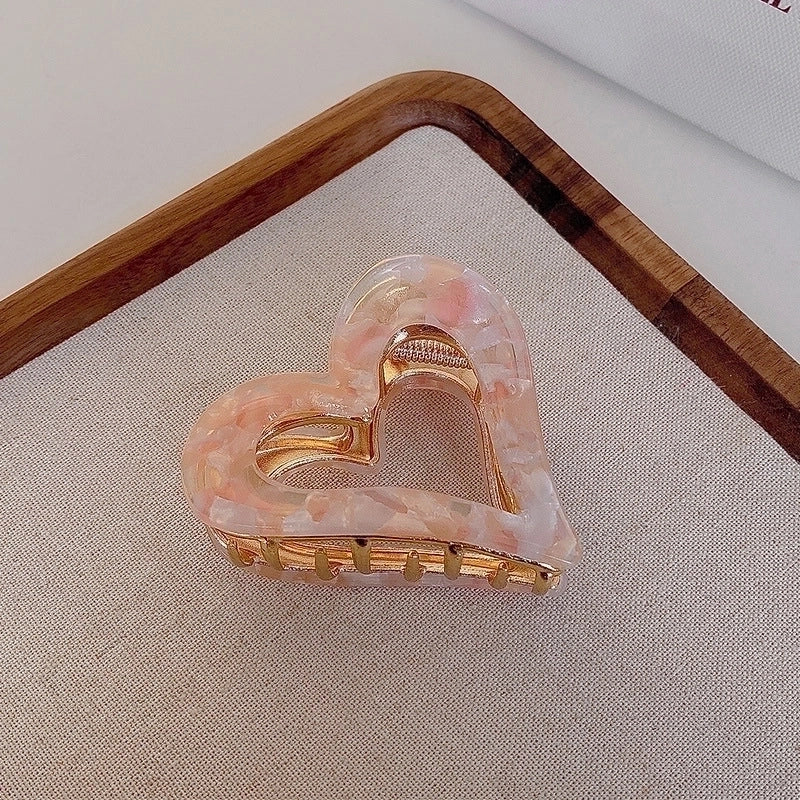 Women’s Minimalist Classic Style Heart Shape Alloy Polishing Hair Clip
