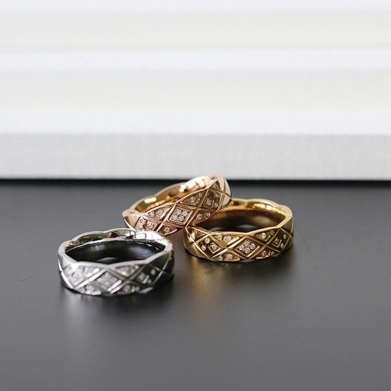 Fashion 304 Stainless Steel Rhinestones 18K Gold Plated