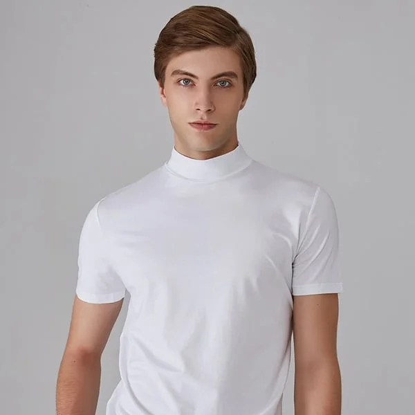 Men 's High Neck Slim Fit T-shirt