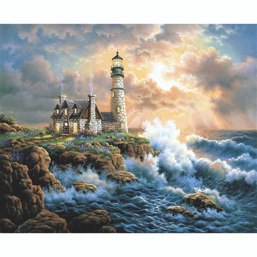 Beach Lighthouse - Full Round - Diamond Painting(60*50cm)