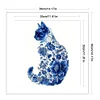 Blue And White Porcelain-Cat-Partial 11CT Stamped Cross Stitch Bead Embroidery 36*36cm
