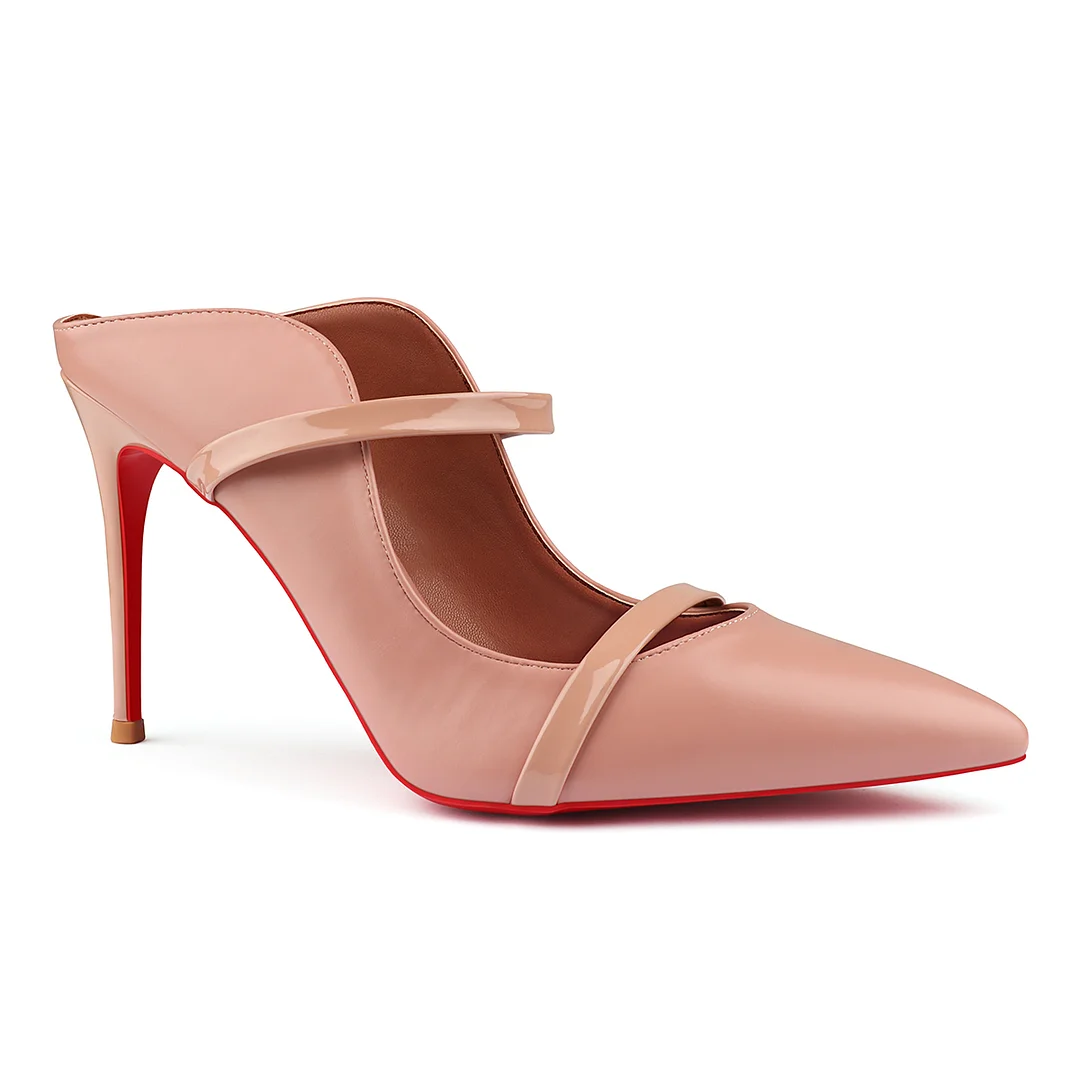 100mm Women's Party Classic Stiletto Red Bottom Shoes Slingback High Heels-MERUMOTE