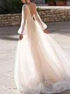 Gauze Backless Long Sleeves Maxi Dress