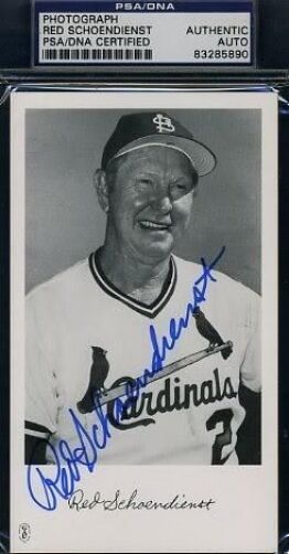 Red Schoendienst Psa/dna Signed Photo Poster painting Certified Autograph Authentic