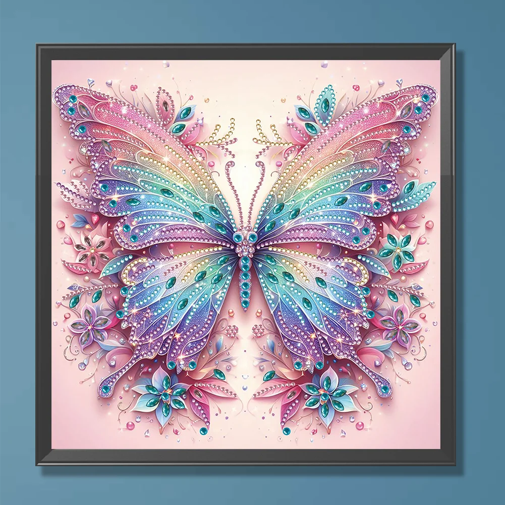 Diamond Painting - Partial Special Shaped Drill - Butterfly(Canvas|30*30cm)