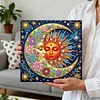 (25x25cm)DIY Sun Moon Framed Handmade Pearl Painting Art Craft Kit Living Home Decor