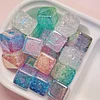 Gradient Ice Cracking Square Acrylic Beads DIY Jewelry