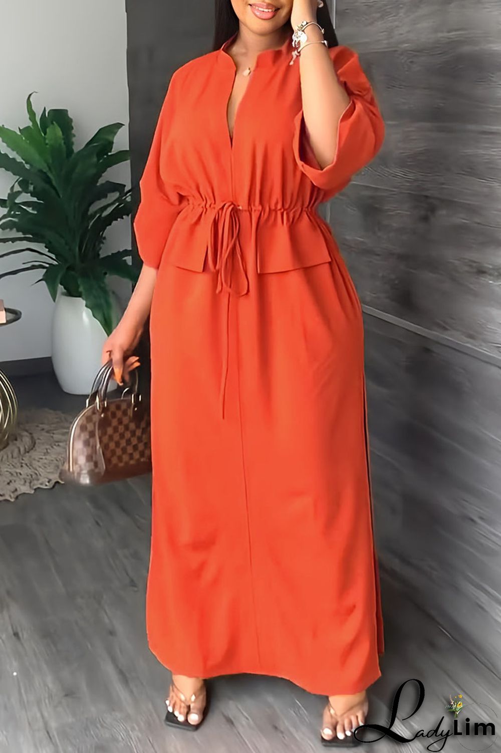 White Casual Solid Patchwork V Neck Straight Dresses