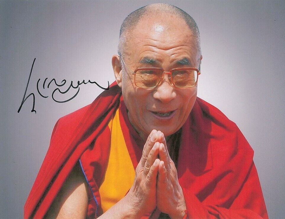 DALAI LAMA Signed Photo Poster paintinggraph Tibetan Buddhism Nobel Peace Prize Winner preprint