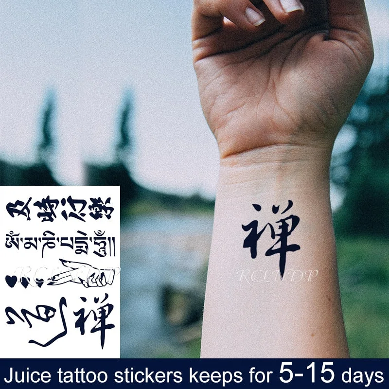 Waterproof Temporary Juice Ink Sticker Sun Totem Dragon Phoenix Small Element Fruit Gel Long Lasting Tattoo for Men Women girl