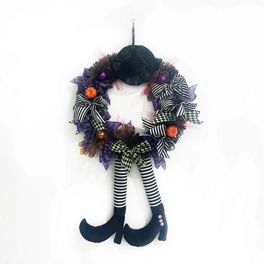 Mewaii® Halloween pointy hat wreath door decoration