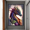 Retro Poster - Dragon Reading A Book-11CT Stamped Cross Stitch 40*60cm(Big Size)