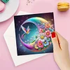 (US Local)6Pcs Hummingbird DIY Diamond Painting Greeting Card for Holiday Party Favors
