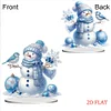 2D flacher Schneemann Druck DIY Desktop Diamond Art Kits für Home Office Desktop Dekor