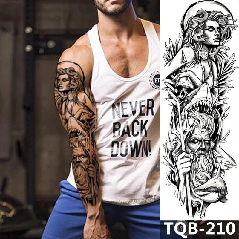 Waterproof Temporary Tattoo Sticker Totem Mechanical Full Arm Large Size Sleeve Tatoo Fake Tatto Flash Tattoos For Men Women