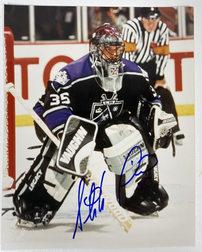 Stephane Fiset Signed Autographed Glossy 8x10 Photo Poster painting Los Angeles Kings - COA Matching Holograms