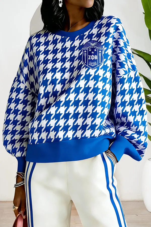Zeta Phi Beta Sorority Houndstooth Sweatshirt