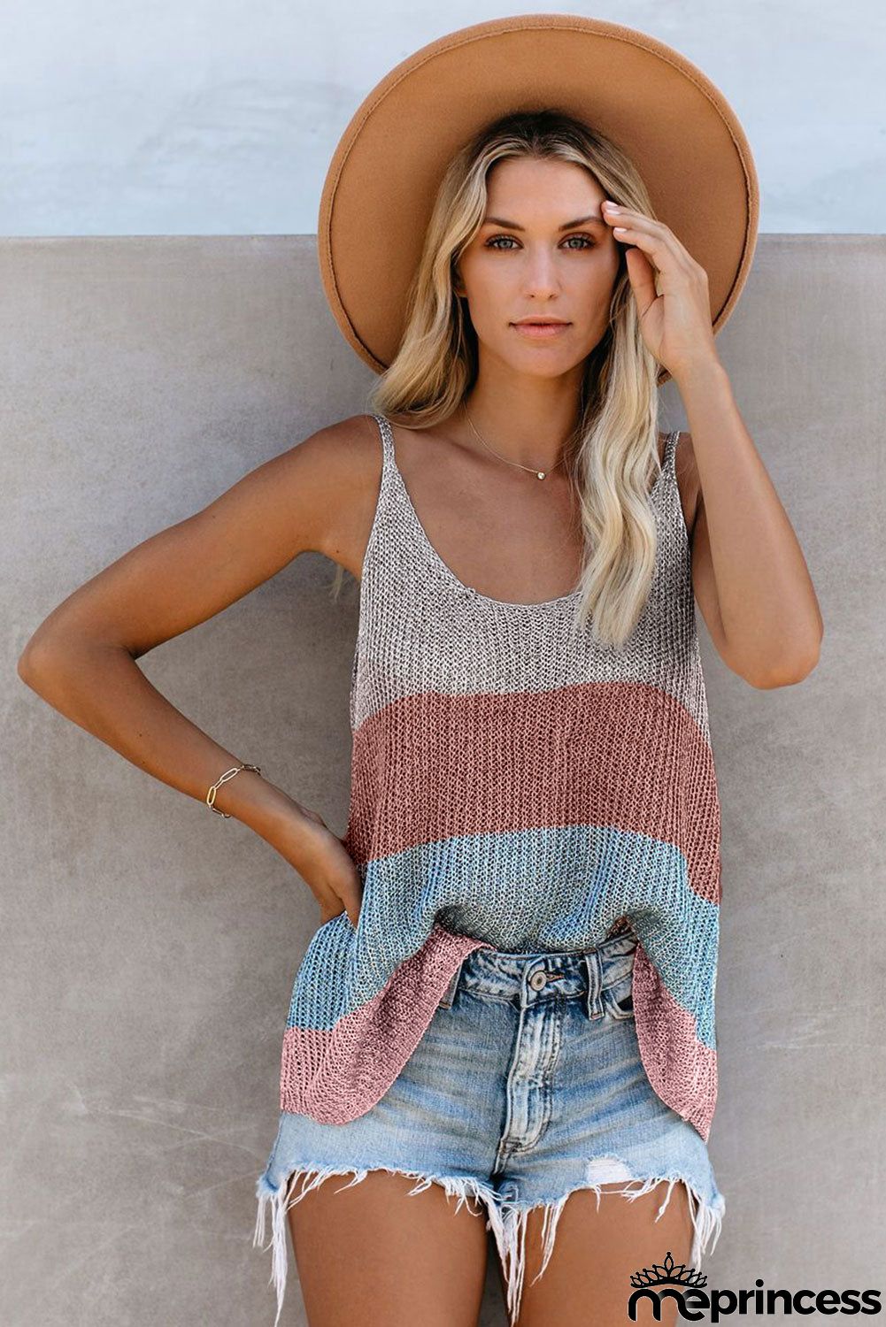 Multicolor Knitted Cami Tank Top
