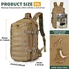 20L Taktischer Rucksack Milit&auml;r Daypack Wasserabweisend MOLLE Klein Reiserucksack Bundeswehr Sportrucksack Radrucksack f&uuml;r Herren Damen Fitness Radfahren Outdoor, Schwarz/Braun/Camo