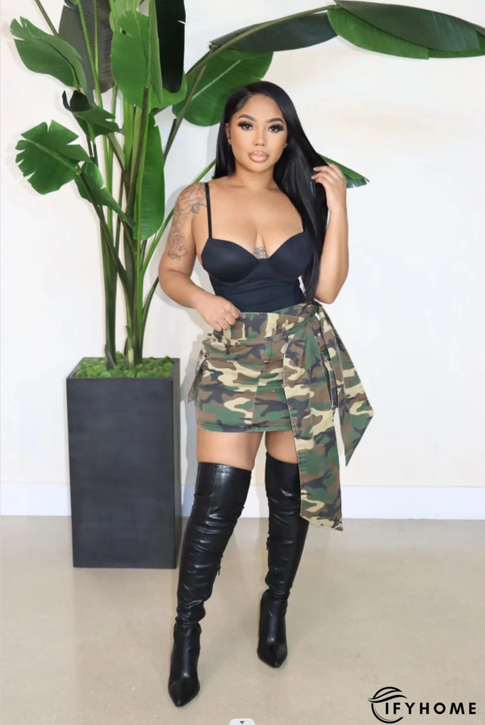 New Fashion Personality Camouflage Pocket Skirt (With Belt) | IFYHOME
