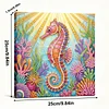DIY Pearl Painting Seahorse for Home Wall Decor with Frame(25x25cm)