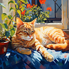 Diamond Painting-DIY Full Round Drill Cat
