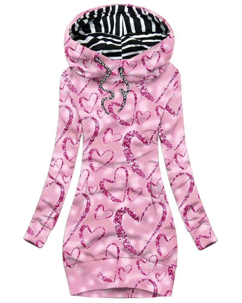 Women's Daily Vintage Print Hoodie-082410