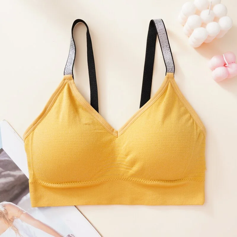 Fashion Camis Bright Silk Push Up Sexy Bralette Women's Camis Padded Tanks Clothing for Women Crop Tops Short Vest