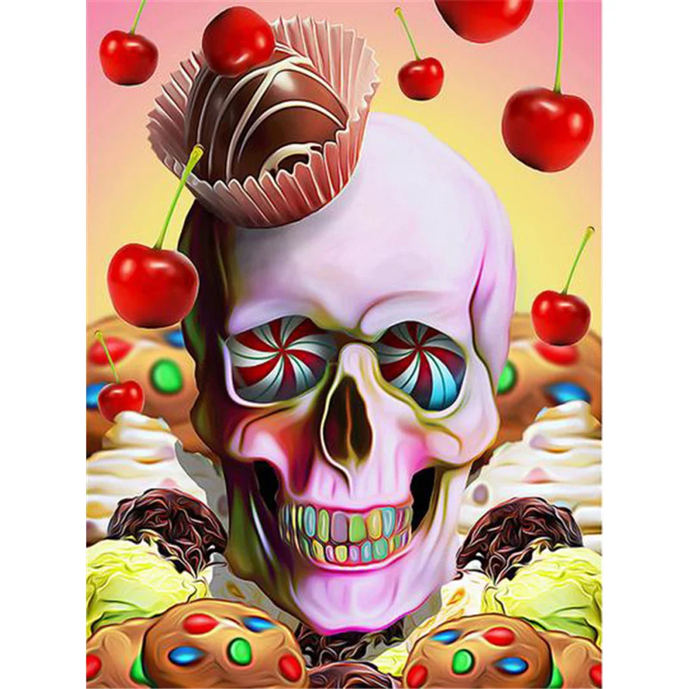 Diamond Painting - Full Round/Square Drill - Skull Head(30*40 - 50*60cm)