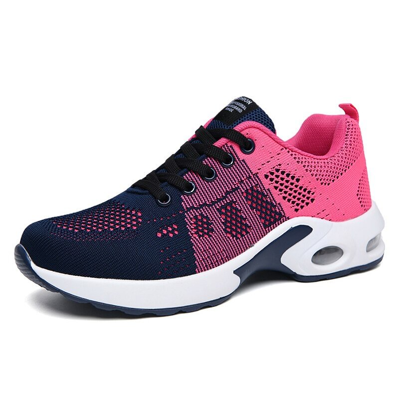 Running Shoes Fashion Women Lightweight Lace Up Sneakers Outdoor Sports Shoes Breathable Mesh Comfort  Air Cushion Fitness Shoes
