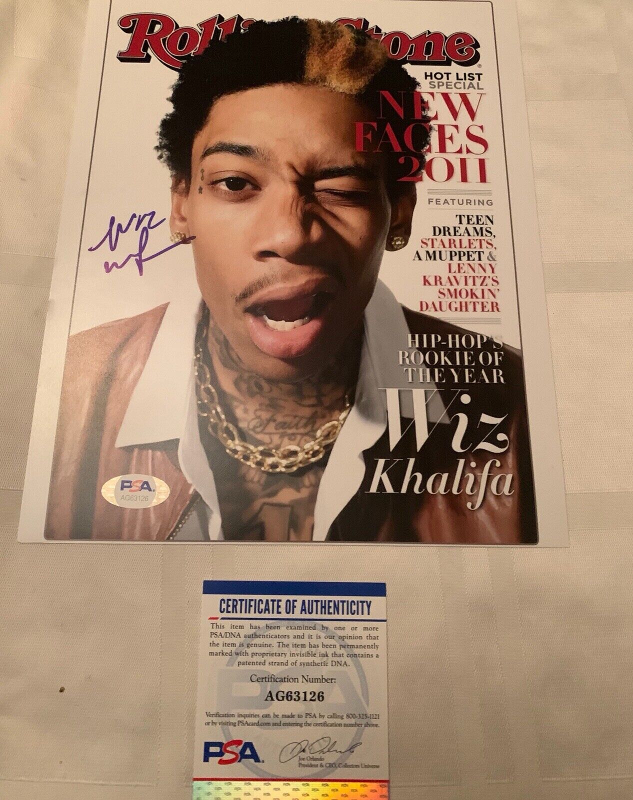 wiz khalifa Signed 8x10 Photo Poster painting Pic Psa/DNa Coa