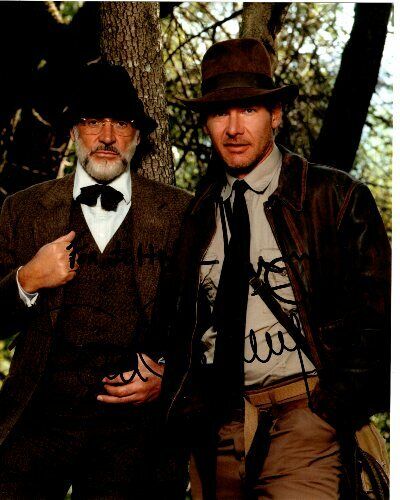 SEAN CONNERY and HARRISON FORD Signed INDIANA JONES Photo Poster paintinggraph - To John