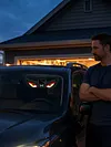 Dynamic Breathing Solar LED Car Window Warning Light Demon Eye