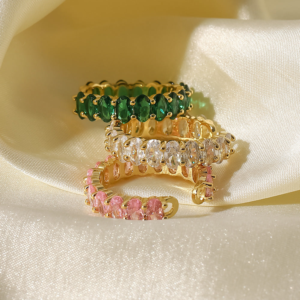 Women IG Style Geometric Stainless Steel 18K Gold Plated Rings