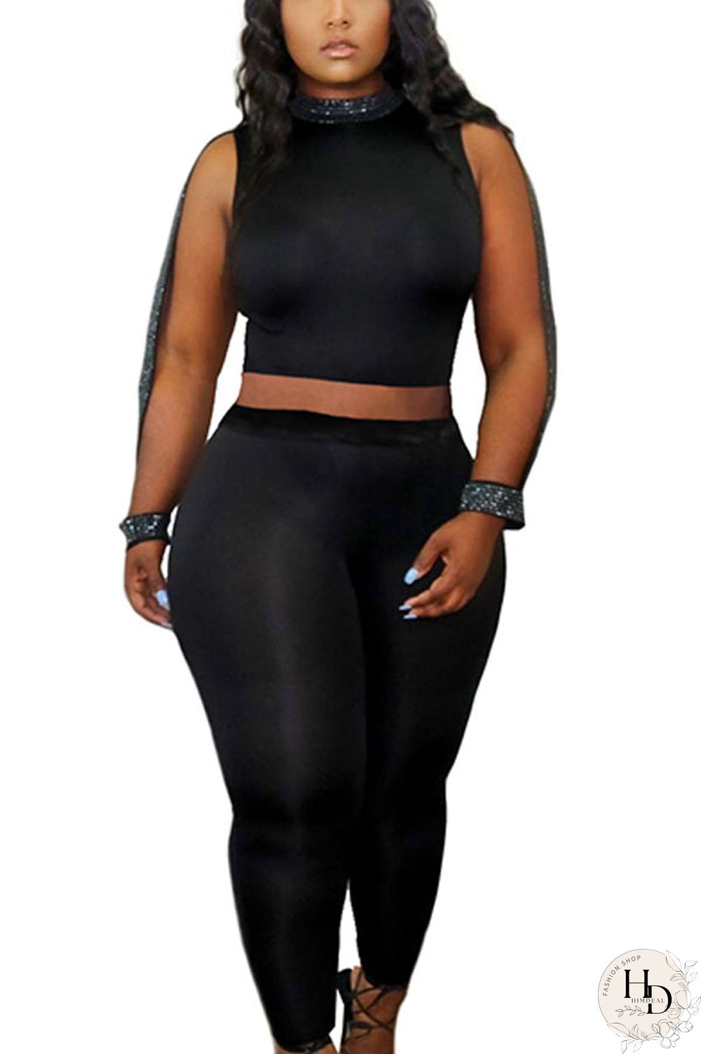 Red Polyester Fashion Sexy Print Solid pencil Sleeveless Two Pieces