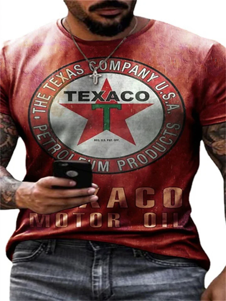 Summer Casual Men's Slim 3D Digital Printing Street Hip-hop Round Neck Sports T-shirt