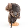 Men's Leather Thick Plush Ear Protection Thunder Hat by Inlyline