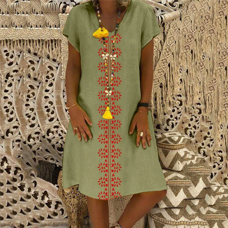 yvlvol V-neck plus size 5XL casual women dress female vestidos short-sleeved printed sexy dress 2019