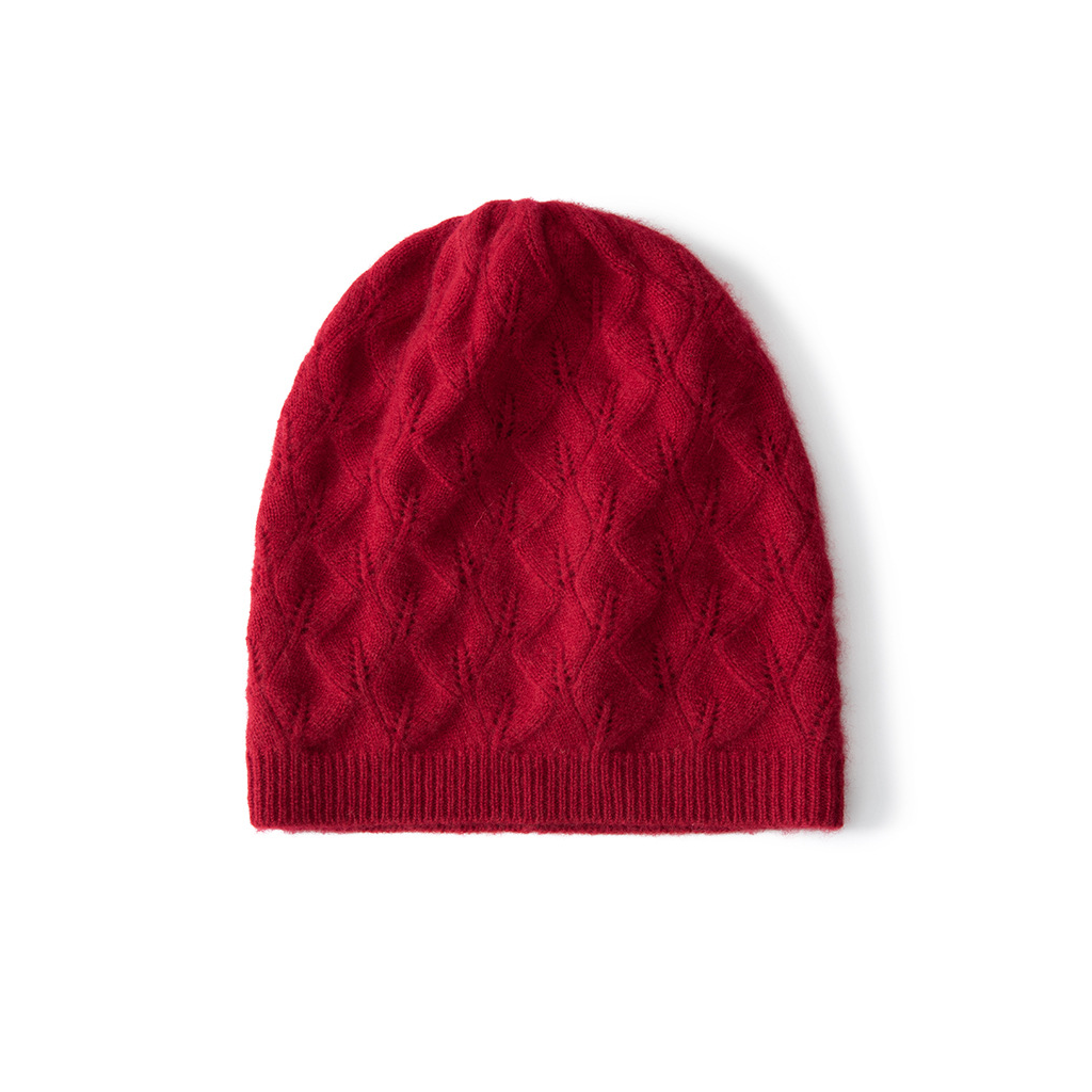100% Cashmere Slouchy Beanie Twist Flower REAL SILK LIFE