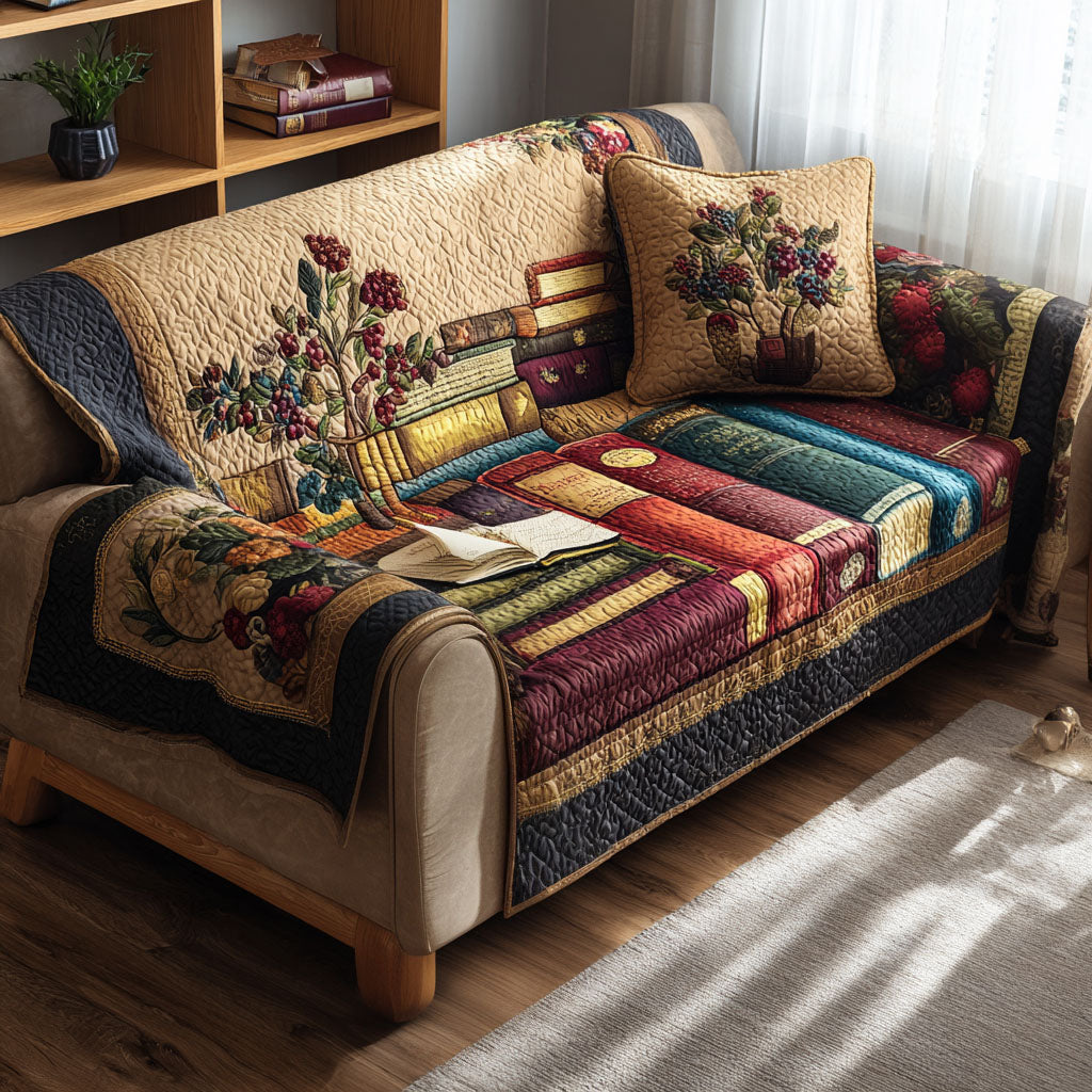 Bound by Stories Quilted Sofa Cover NCU0PT9931 everthome