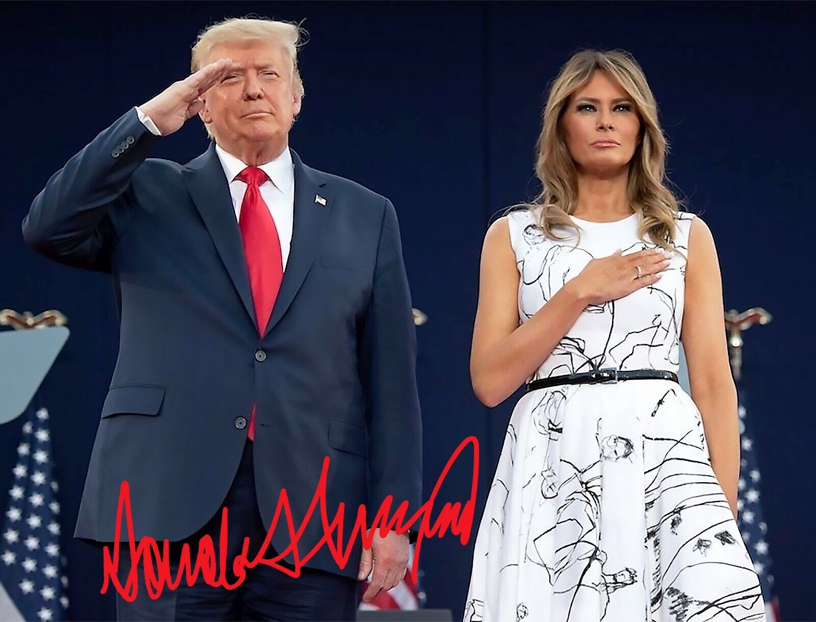 PRESIDENT DONALD & MELANIA TRUMP SIGNED AUTOGRAPH 8.5X11 Photo Poster painting PICTURE REPRINT