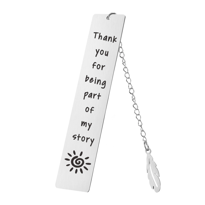 Fashion Creative Metal Stainless Steel Lettering Bookmark