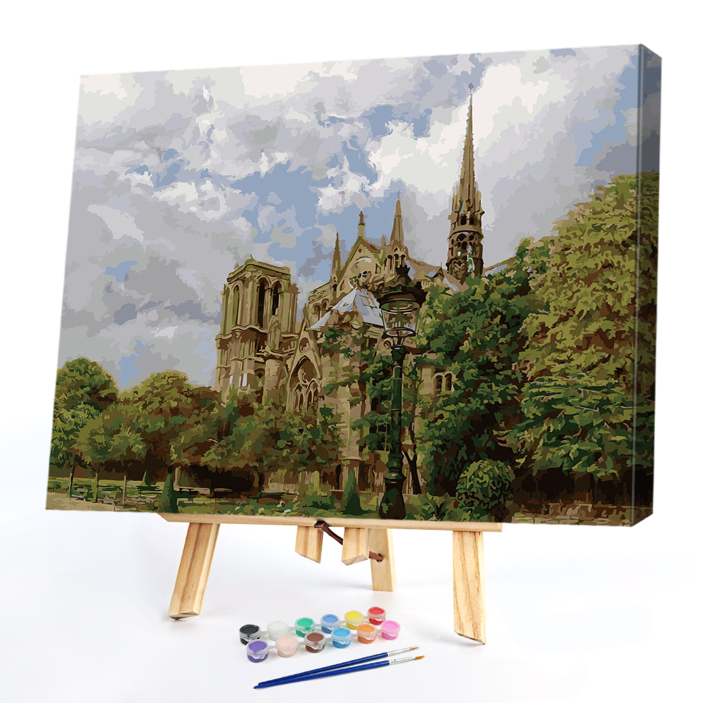 

40x50cm - Paint By Numbers Tree Castle, 501 Original