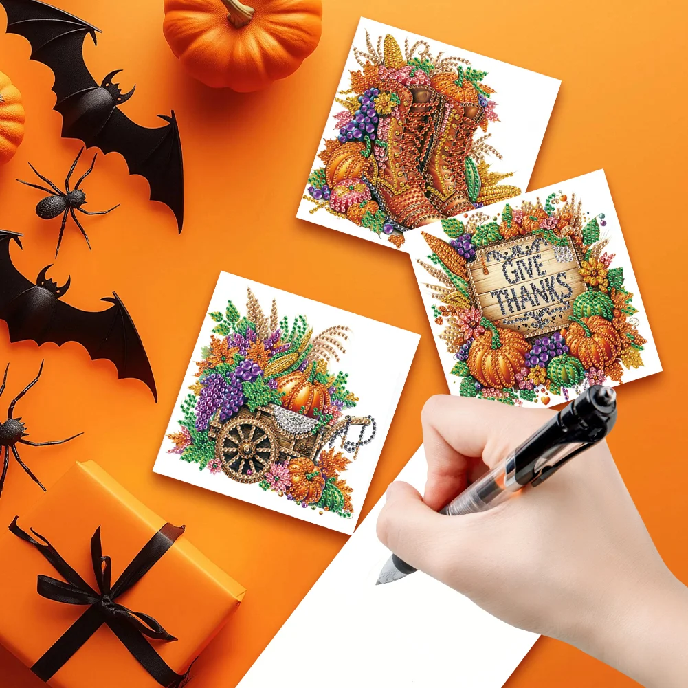 6PCS DIY Diamond Art Greeting Cards Congratulations Cards & Gifts (Halloween)